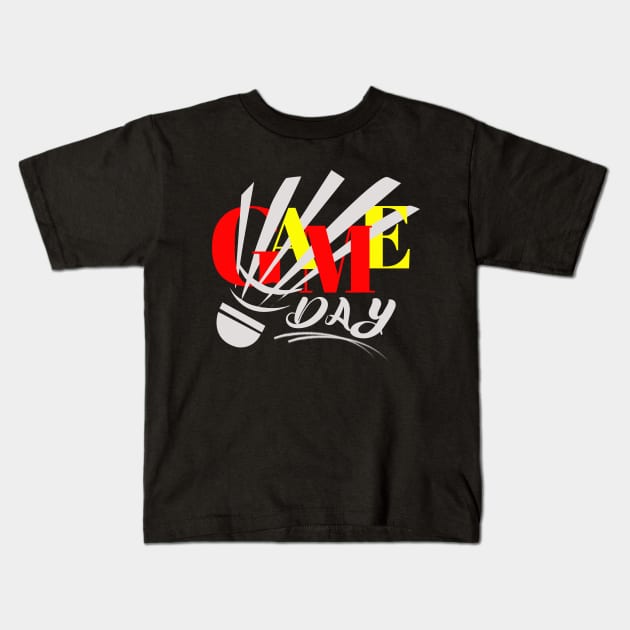 Game Day Shuttlecock Kids T-Shirt by CatHook